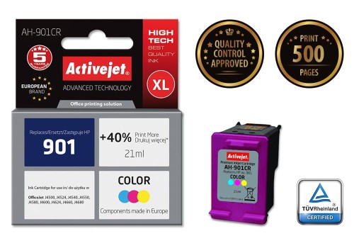 Tusz Activejet AH-901CR (zamiennik HP 901 CC656AE; Premium; 21 ml; kolor) - 802245