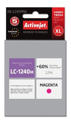 Tusz Activejet AB-1240MNX (zamiennik Brother LC1240M/1220M; Supreme; 12 ml; czerwony) - 801249