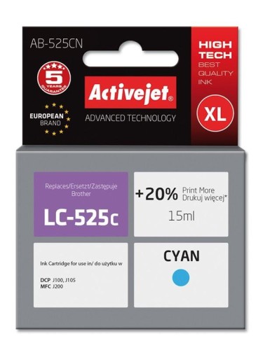 Tusz Activejet AB-525CN (zamiennik Brother LC525C; Supreme; 15 ml; niebieski) - 801281