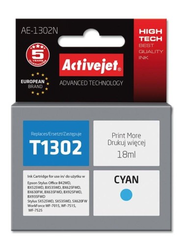 Tusz Activejet AE-1302N (zamiennik Epson T1302; Supreme; 18 ml; niebieski) - 801746