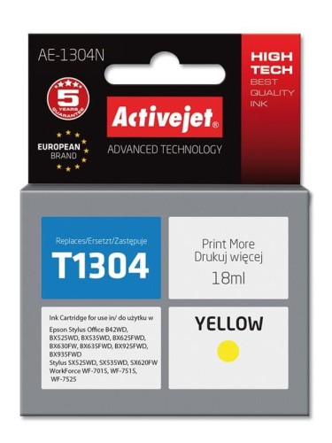 Tusz Activejet AE-1304N (zamiennik Epson T1304; Supreme; 18 ml; żółty) - 801748