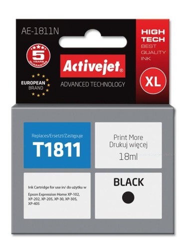 Tusz Activejet AE-1811N (zamiennik Epson 18XL T1811; Supreme; 18 ml; czarny) - 801741