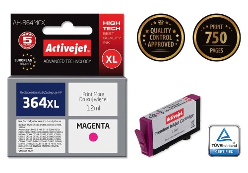 Tusz Activejet AH-364MCX (zamiennik HP 364XL CB324EE; Premium; 12 ml; czerwony) - 801861