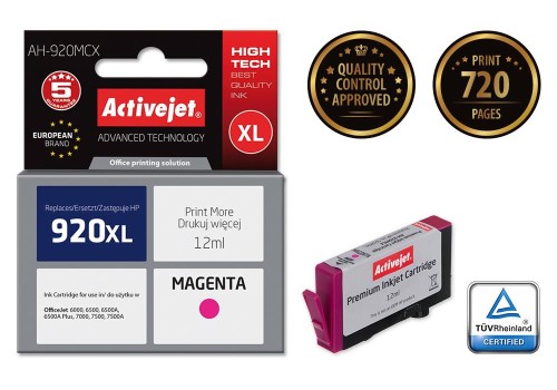 Tusz Activejet AH-920MCX (zamiennik HP 920XL CD973AE; Premium; 12 ml; czerwony) - 802141