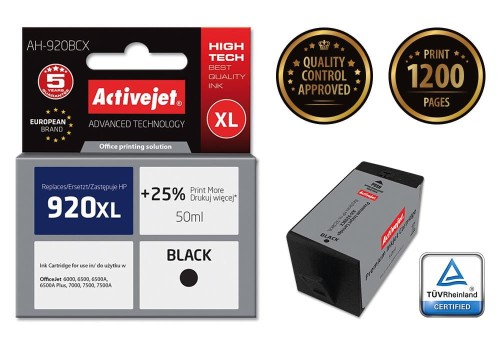 Tusz Activejet AH-920BCX (zamiennik HP 920XL CD975AE; Premium; 50 ml; czarny) - 801955