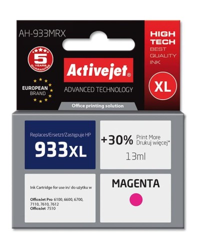 Tusz Activejet AH-933MRX (zamiennik HP 933XL CN055AE; Premium; 13 ml; czerwony) - 801929