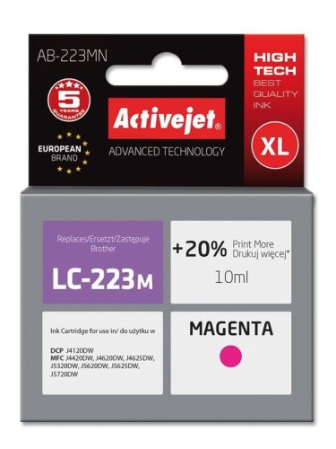 Tusz Activejet AB-223MN (zamiennik Brother LC223M; Supreme; 10 ml; czerwony) - 801290