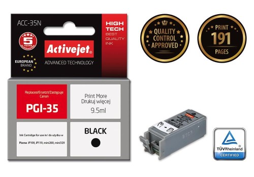 Tusz Activejet ACC-35N (zamiennik Canon PGI-35; Supreme; 9,5 ml; czarny) - 801466
