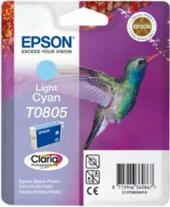 TUSZ EPSON T0805 LIGHT CYAN  STYLUS PHOTO R265/285/360,RX560/585/685