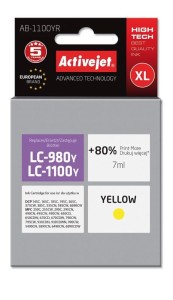 Tusz Activejet AB-1100YR (zamiennik Brother LC1100Y/980Y; Premium; 7 ml; żółty)