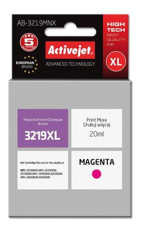 Tusz Activejet AB-3219MNX (zamiennik Brother LC3219M; Supreme; 20 ml; czerwony) - 847652