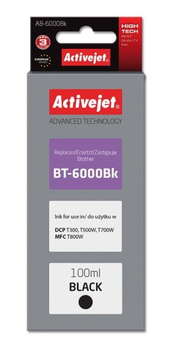 Activejet AB-6000Bk Buteleczka z atramentem Tusz (zamiennik Brother BT-6000BK; Supreme; 100 ml; czarny) - 847654