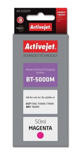 Activejet AB-5000M Tusz Buteleczka z atramentem  (zamiennik Brother BT-5000M; Supreme; 50 ml; czerwony) - 847656