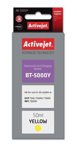 Activejet  AB-5000Y Buteleczka z tuszem (zamiennik Brother BT-5000Y; Supreme; 50 ml; żółty) - 847657