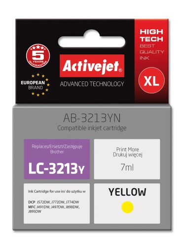 Tusz Activejet AB-3213YN (zamiennik Brother LC3213Y; Supreme; 7 ml; żółty) - 1130242