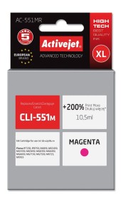 Tusz Activejet AC-551MR (zamiennik Canon CLI-551M; Premium; 10,5ml; czerwony)