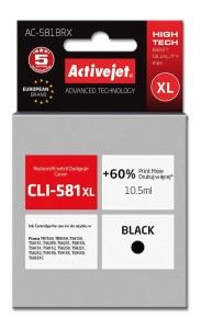 Tusz Activejet AC-581BRX (zamiennik Canon CLI-581XL; Premium; 10.5 ml; czarny)