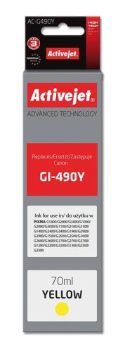 Tusz Activejet AC-G490Y (zamiennik Canon GI-490Y; Supreme; 70 ml; 7000 stron, żółty) - 847780