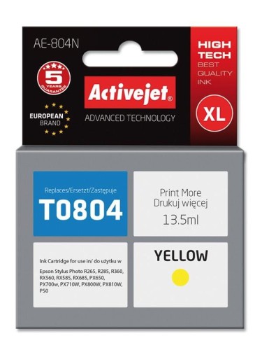 Tusz Activejet AE-804N (zamiennik Epson T0804; Supreme; 13.5 ml; żółty) - 801717