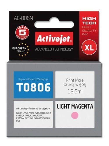 Tusz Activejet AE-806N (zamiennik Epson T0806; Supreme; 13.5 ml; jasny czerwony) - 801779