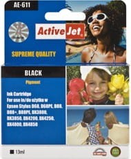Tusz Activejet AE-611N (zamiennik Epson T0611; Supreme; 12 ml; czarny)
