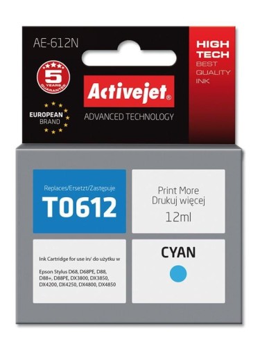 Tusz Activejet AE-612N (zamiennik Epson T0612; Supreme; 12 ml; niebieski) - 380016
