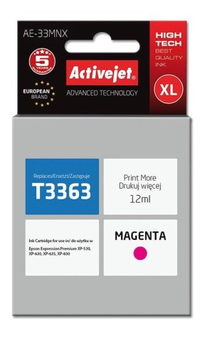 Tusz Activejet AE-33MNX (zamiennik Epson 33XL T3363; Supreme; 12 ml; czerwony) - 847859