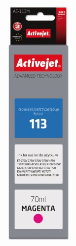 Tusz Activejet AE-113M (zamiennik Epson 113 C13T06B340; Supreme; 70ml; czerwony) - 937607