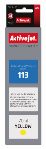 Tusz Activejet AE-113Y (zamiennik Epson 113 C13T06B440; Supreme;70ml; żółty) - 937600