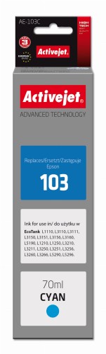 Tusz Activejet AE-103C (zamiennik Epson 103 C13T00S24A; Supreme; 70 ml; błękitny) - 1130283