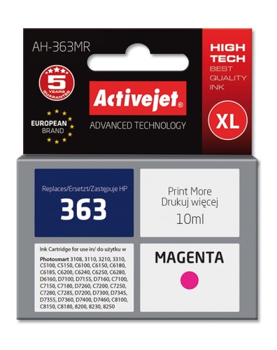 Tusz Activejet AH-363MR (zamiennik HP 363 C8772EE; Premium; 10 ml; czerwony) - 1130392