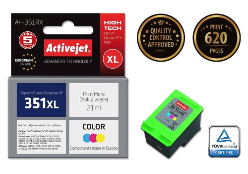 Tusz Activejet AH-351RX (zamiennik HP 351XL CB338EE; Premium; 21 ml; kolor) - 802285