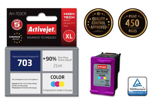 Tusz Activejet AH-703CR (zamiennik HP 703 CD888AE; Premium; 21 ml; kolor) - 802241