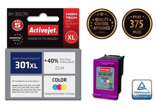 Tusz Activejet AH-301CRX (zamiennik HP 301XL CH564EE; Premium; 21 ml; kolor) - 802233