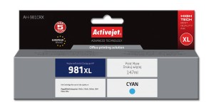 Tusz Activejet AH-981CRX (zamiennik HP 981XL L0R09AE; Premium; 147 ml; niebieski)