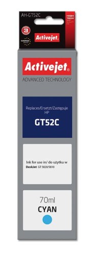Tusz Activejet AH-GT52C (zamiennik HP GT52C M0H54AE; Supreme; 70 ml; 8000 stron, niebieski) - 848086