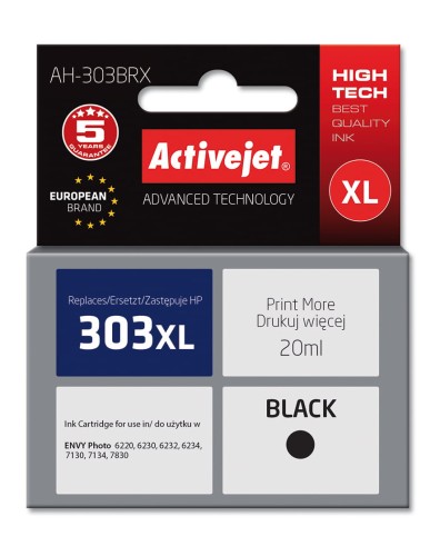 Tusz Activejet AH-303BRX (zamiennik HP 303XL T6N04AE; Premium; 20ml; czarny) - 937949