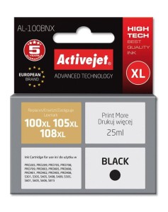 Tusz Activejet AL-100BNX (zamiennik Lexmark 100XL/105XL/108XL 14N1068E; Supreme; 25 ml; czarny)