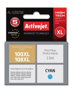 Tusz Activejet AL-100CNX (zamiennik Lexmark 100XL/108XL 14N1069E; Supreme; 13 ml; niebieski)