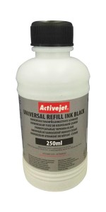 Activejet URB-250Bk Tusz w buteleczkach,  Zamiennik uniwersalny do drukarek HP, Canon, Epson, Brother; Supreme (250 ml; czarny)