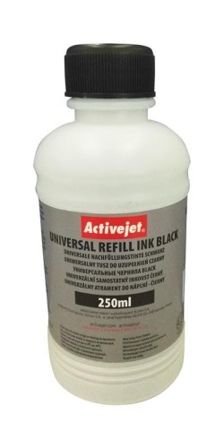 Activejet URB-250Bk Tusz w buteleczkach,  Zamiennik uniwersalny do drukarek HP, Canon, Epson, Brother; Supreme (250 ml; czarny) - 848568