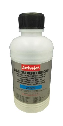 Activejet URB-250C Tusz w buteleczkach, Zamiennik uniwersalny do drukarek HP, Canon, Epson, Brother; Supreme (250 ml; niebieski) - 848572