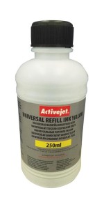 Activejet URB-250Y Tusz w buteleczkach  Zamiennik uniwersalny do drukarek HP, Canon, Epson, Brother; Supreme; 250 ml;  żółty.