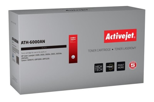 Toner Activejet ATH-6000AN (zamiennik HP 124A Q6000A, Canon CRG-707B; Premium; 2500 stron; czarny) - 800340