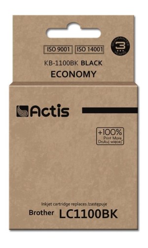 Tusz ACTIS KB-1100Bk (zamiennik Brother LC1100BK/980BK; Standard; 28 ml; czarny) - 847633