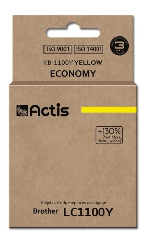 Tusz ACTIS KB-1100Y (zamiennik Brother LC1100Y/980Y; Standard; 19 ml; żółty) - 847636