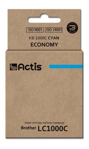 Tusz ACTIS KB-1000C (zamiennik Brother LC1000C/LC970C; Standard; 36 ml; niebieski) - 847659