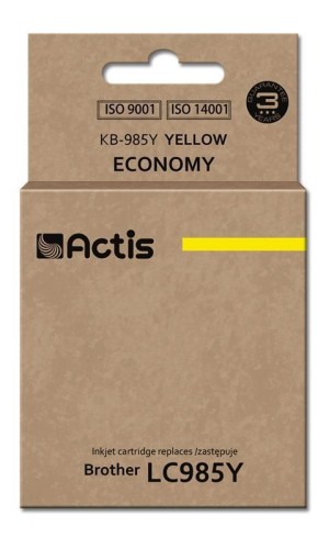 Tusz ACTIS KB-985Y (zamiennik Brother LC985Y; Standard; 19,5 ml; żółty) - 847665