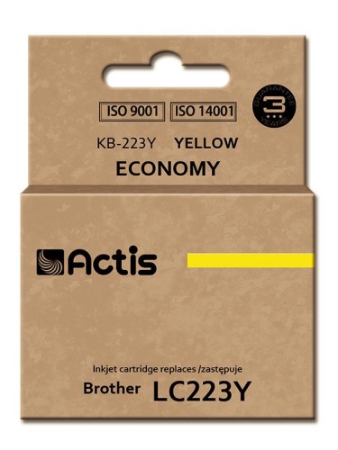 Tusz ACTIS KB-223Y (zamiennik Brother LC223Y; Standard; 10 ml; żółty) - 847684
