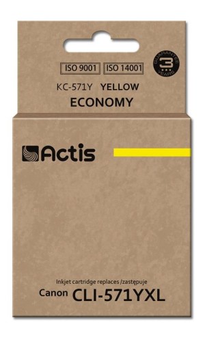Tusz ACTIS KC-571Y (zamiennik Canon CLI-571Y; Standard; 12 ml; żółty) - 847722